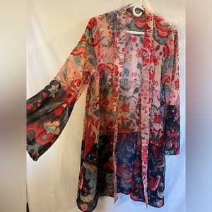 Boho floral sheer Kimono top- Size XL